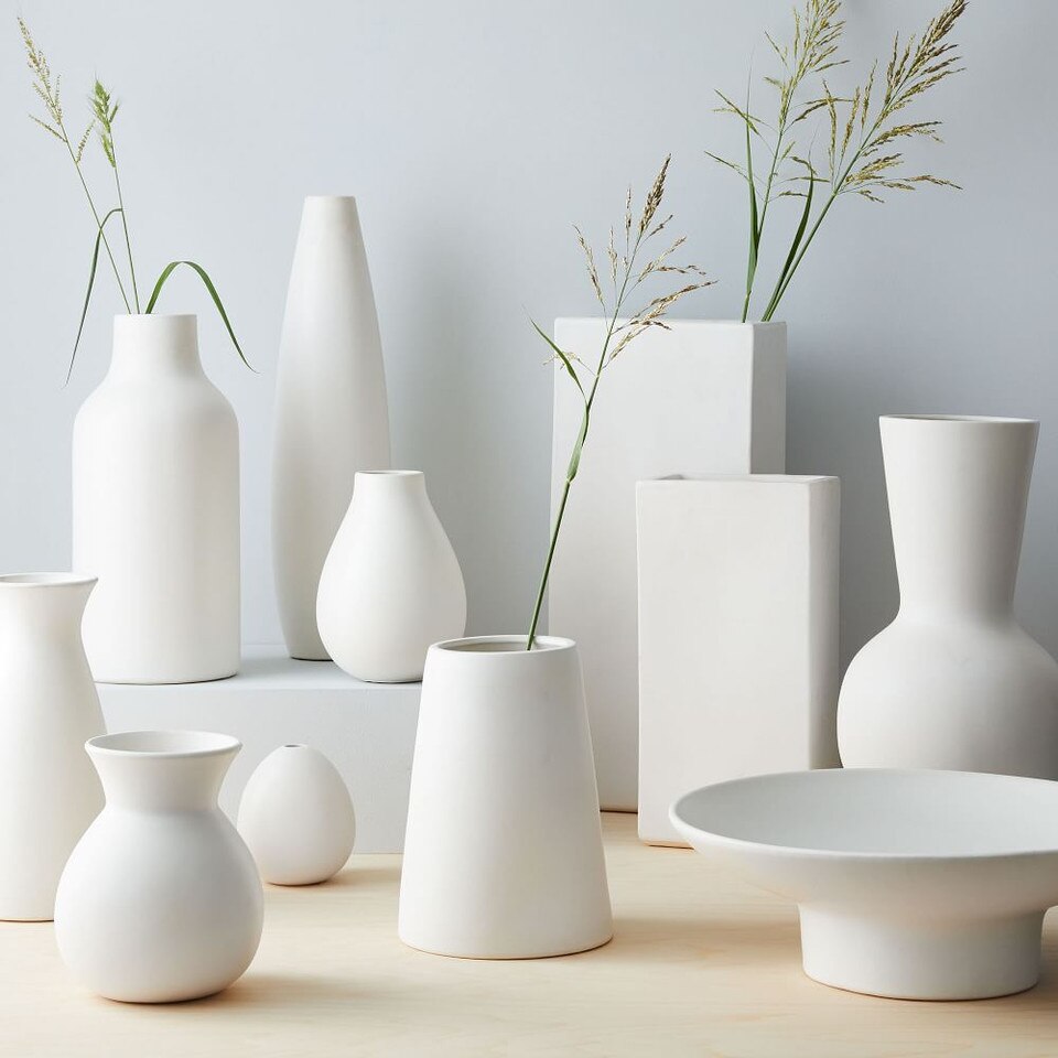 Pure White Ceramic Vases west elm United Kingdom